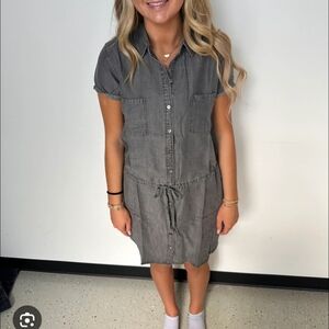 Women's Love stitch Drawstring Dress in Vintage Wash